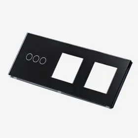 Panou intrerupator triplu touch + priza dubla din sticla Tosyco
