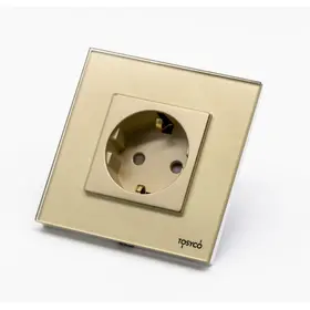 Priza schuko simpla cu rama din sticla Tosyco