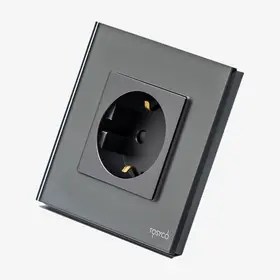 Priza schuko simpla cu rama din sticla Tosyco