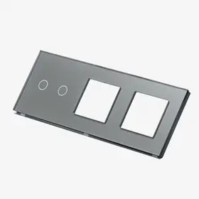 Panou intrerupator dublu touch + priza dubla din sticla Tosyco