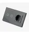 Intrerupator dublu cu touch (tactil) 1000W + priza schuko cu rama din sticla Tosyco