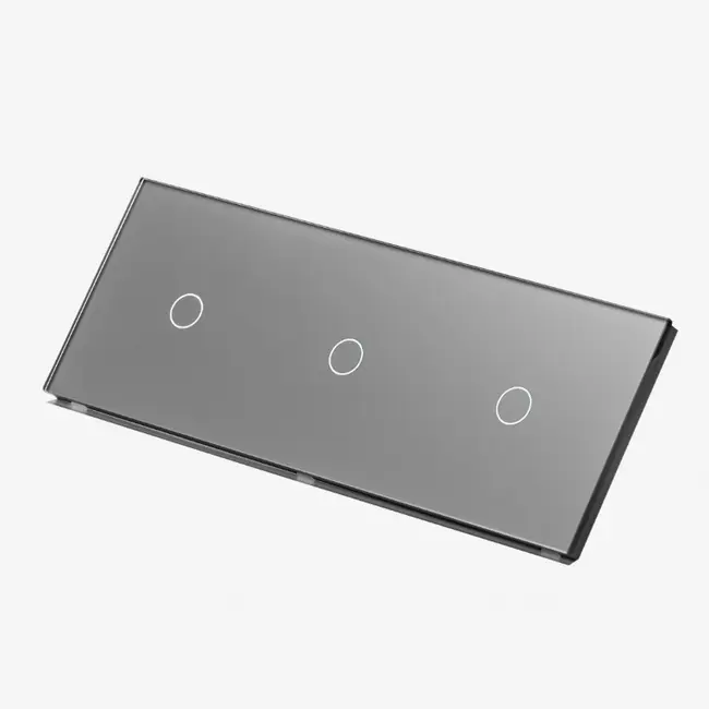 Intrerupator simplu + simplu + simplu cu touch (tactil) din sticla 1000W Tosyco
