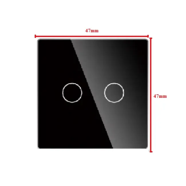 Panou mini intrerupator dublu cu touch (tactil) din sticla Tosyco