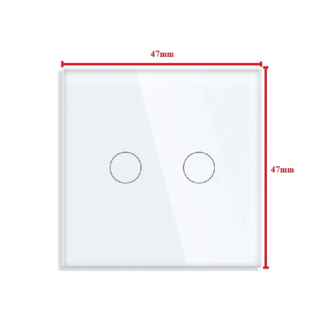 Panou mini intrerupator dublu cu touch (tactil) din sticla Tosyco