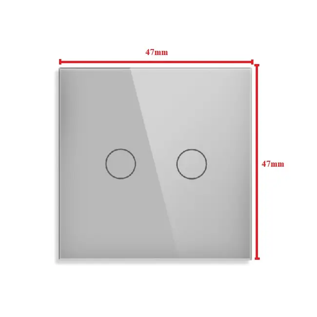 Panou mini intrerupator dublu cu touch (tactil) din sticla Tosyco