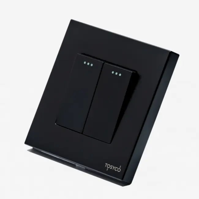 Intrerupator dublu mecanic cu rama din plastic Tosyco