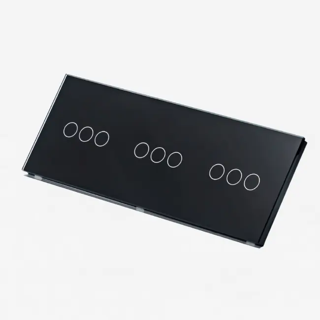 Intrerupator triplu + triplu + triplu​ cu touch (tactil) din sticla 1000W Tosyco