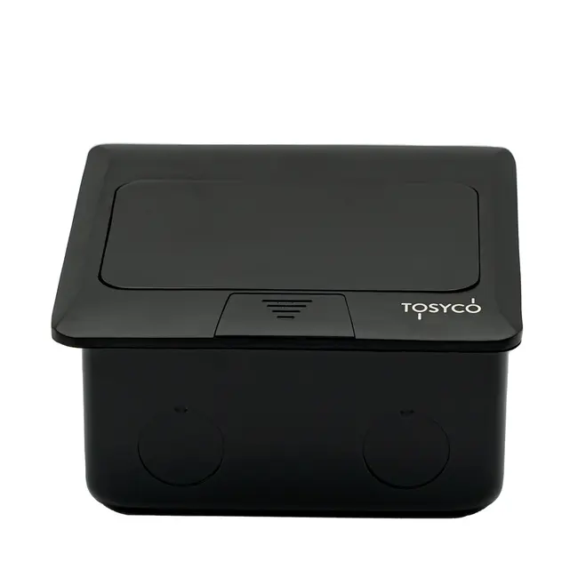 Priza dubla incastrabila in pardoseala, pop-up, din aluminiu, Tosyco