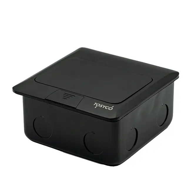 Priza dubla incastrabila in pardoseala, pop-up, din aluminiu, Tosyco