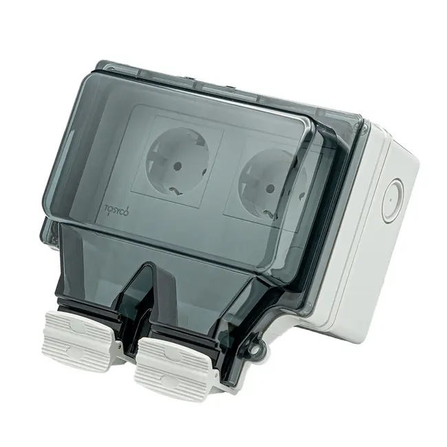 Priza schuko dubla pentru exterior IP66 Tosyco