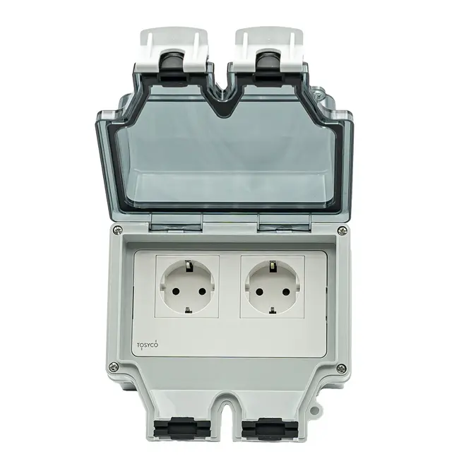 Priza schuko dubla pentru exterior IP66 Tosyco