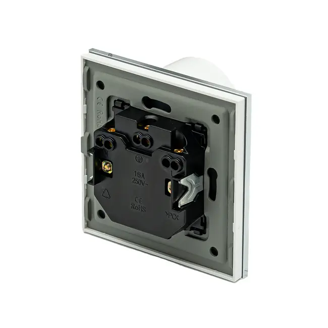 Priza schuko dubla pentru o doza cu rama din sticla Tosyco