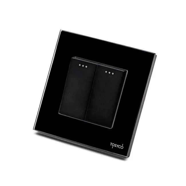 Intrerupator dublu mecanic cu rama din sticla Tosyco