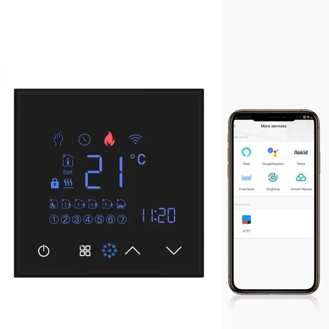 Modul termostat ambiental incalzire in pardoseala pe baza de apa smart WIFI Tosyco compatibil cu Tuya, Google Home, Amazon Alexa