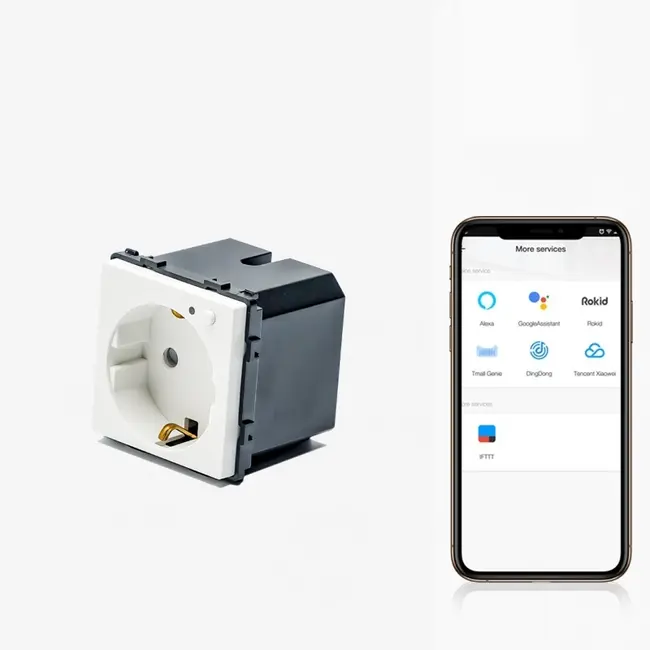 Modul priza schuko smart Zigbee monitorizare consum Tosyco compatibila cu Tuya, Google Home, Amazon Alexa