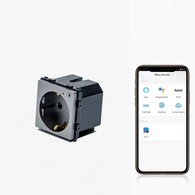 Modul priza schuko smart Zigbee monitorizare consum Tosyco compatibila cu Tuya, Google Home, Amazon Alexa
