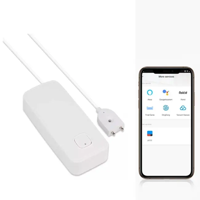 Senzor de inundatie smart WIFI Tosyco compatibil cu Tuya, Google Home, Amazon Alexa