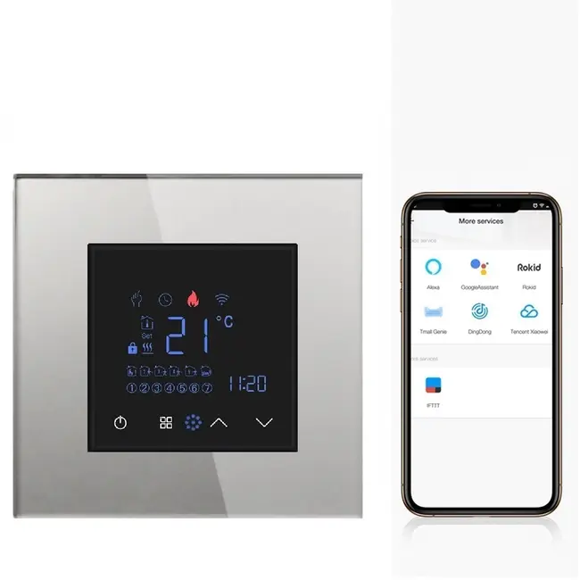 Termostat ambiental incalzire in pardoseala pe baza de apa smart WIFI Tosyco compatibil cu Tuya, Google Home, Amazon Alexa