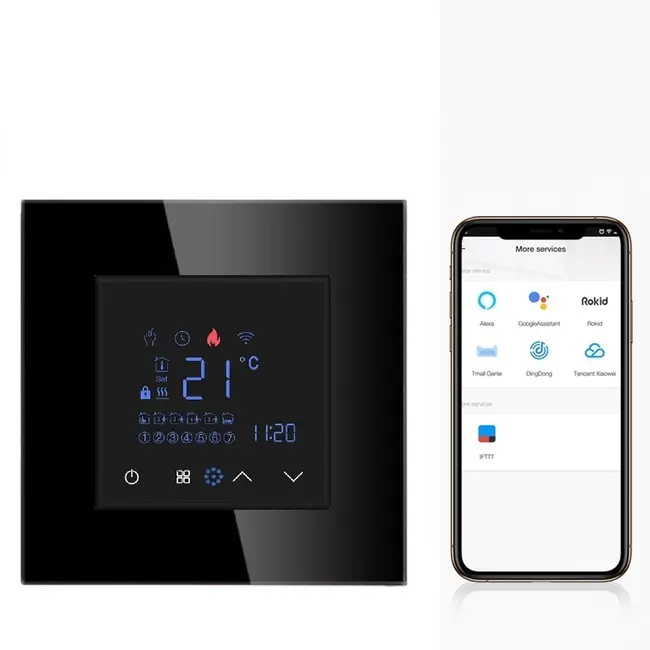 Termostat ambiental incalzire in pardoseala electrica smart Zigbee Tosyco compatibil cu Tuya, Google Home, Amazon Alexa
