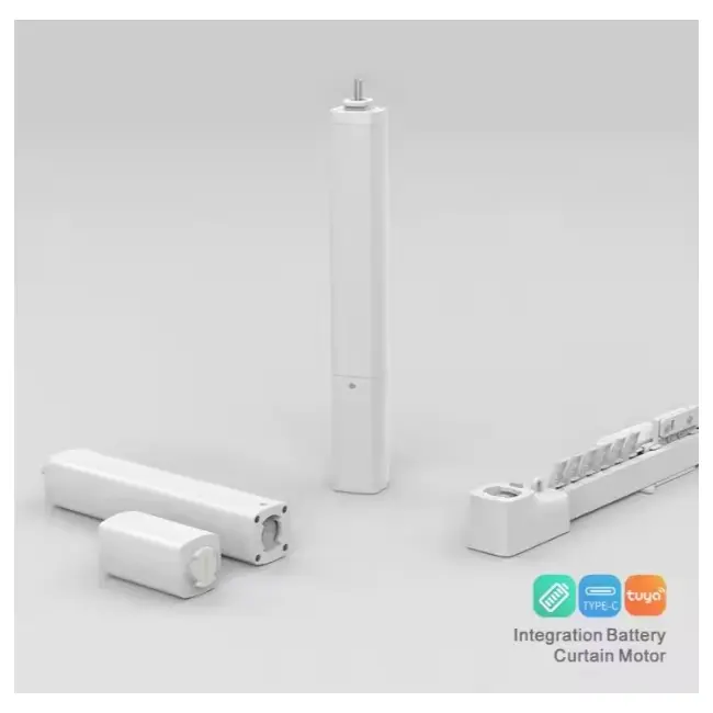 Kit sina pentru perdele / draperii extensibila 1.8m-3m automarizare cu motor electric smart Zigbee ML40 cu acumulator Tosyco si telecomanda compatibil cu Tuya, Google Home, Amazon Alexa