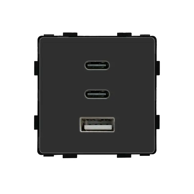 Modul priza incarcator Fast Charge GaN 65W 1x USB Type-A 2x Type-C Tosyco
