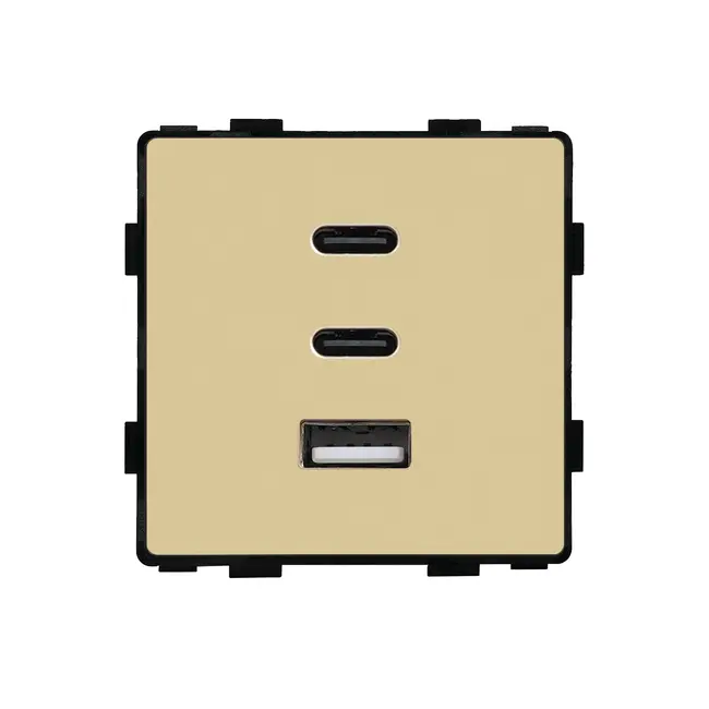 Modul priza incarcator Fast Charge GaN 65W 1x USB Type-A 2x Type-C Tosyco