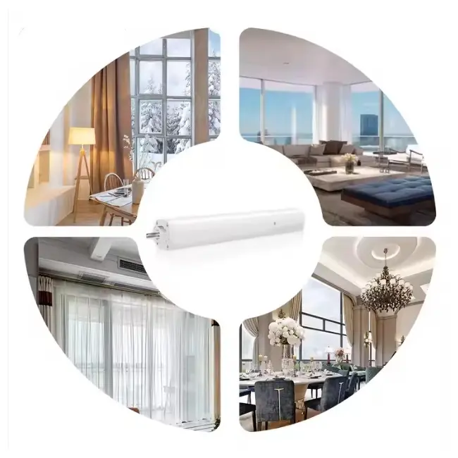 Kit sina pentru perdele / draperii extensibila 2.5m-4.5m automarizare cu motor electric smart Zigbee ML40 cu acumulator Tosyco si telecomanda compatibil cu Tuya, Google Home, Amazon Alexa