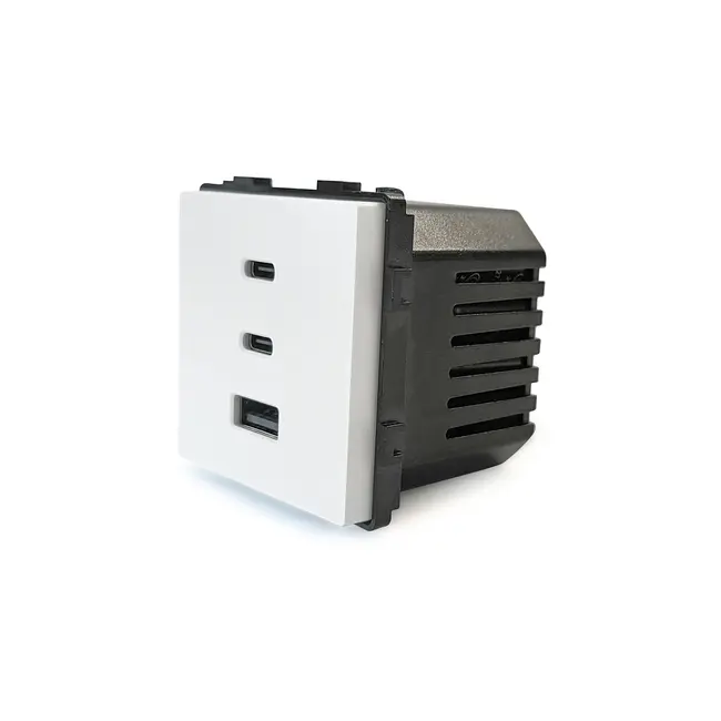 Modul priza incarcator Fast Charge GaN 65W 1x USB Type-A 2x Type-C Tosyco