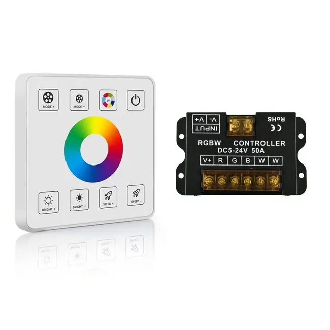 Controler banda LED RGBCCT 5-24V 50A + Telecomanda touch tip intrerupator Tosyco