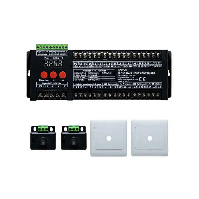 Controler inteligent iluminat scara + plinta ​36 trepte Tosyco PRO36