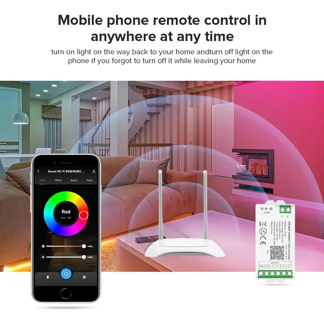 Controler banda LED RGBCCT SMART WIFI C05W Tosyco compatibil cu Tuya, Google Home, Amazon Alexa