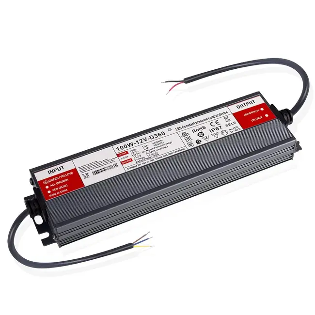 Sursa de alimentare slim 12V 8.3A 100W IP67 pentru exterior Tosyco
