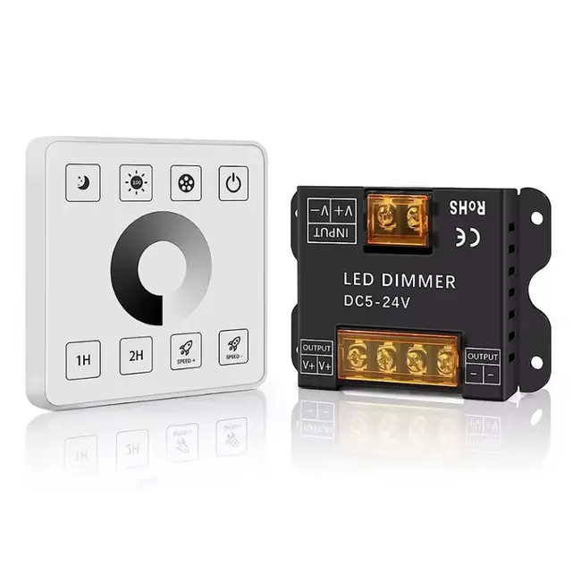 Controler dimabil banda LED Monocolor 5-24V 30A + Telecomanda touch tip intrerupator Tosyco