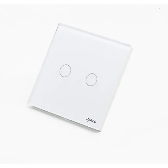 Intrerupator cap scara / cruce dublu cu touch (tactil) din sticla 1000W Tosyco