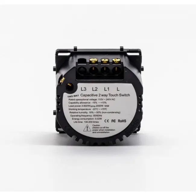 Intrerupator cap scara / cruce dublu cu touch (tactil) din sticla 1000W Tosyco