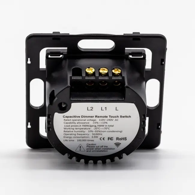 Modul intrerupator dimabil dublu RF433 cu touch (tactil) din sticla 700W Tosyco