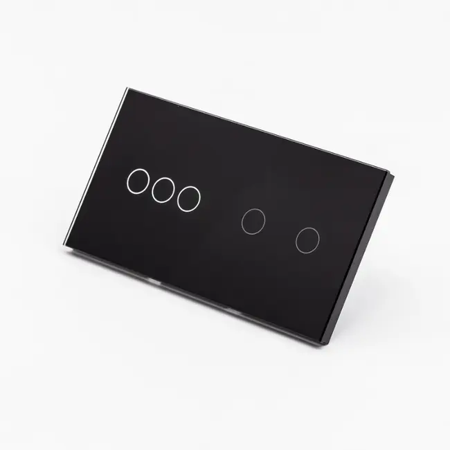 Panou intrerupator triplu + dublu cu touch (tactil) din sticla Tosyco