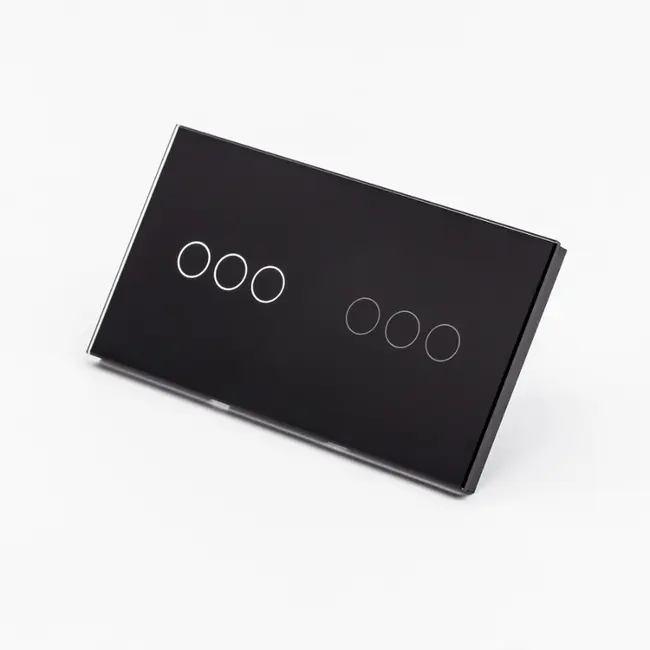 Intrerupator triplu + triplu cu touch (tactil) din sticla 1000W Tosyco