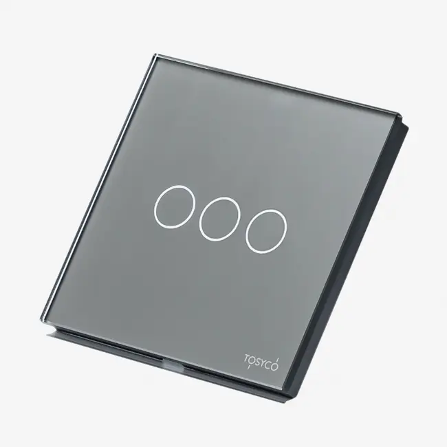 Intrerupator triplu cu touch (tactil) din sticla 500W Tosyco ECO