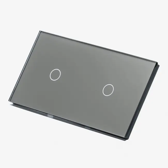 Panou intrerupator simplu + simplu cu touch (tactil) din sticla Tosyco