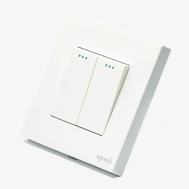 Intrerupator dublu mecanic cu rama din plastic Tosyco