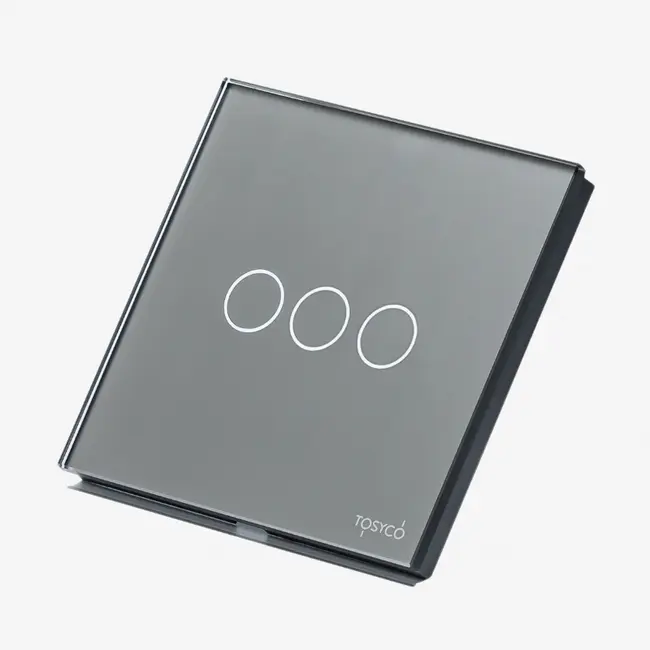 Intrerupator cap scara / cruce triplu cu touch (tactil) din sticla 1000W Tosyco