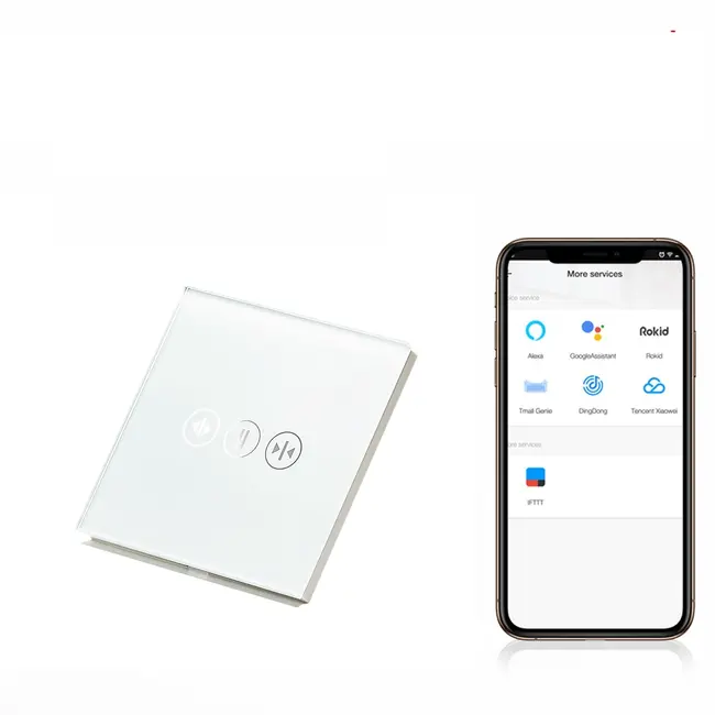 Intrerupator draperie / jaluzele smart WIFI cu touch (tactil) din sticla 600W Tosyco compatibil cu Tuya, Google Home, Amazon Alexa