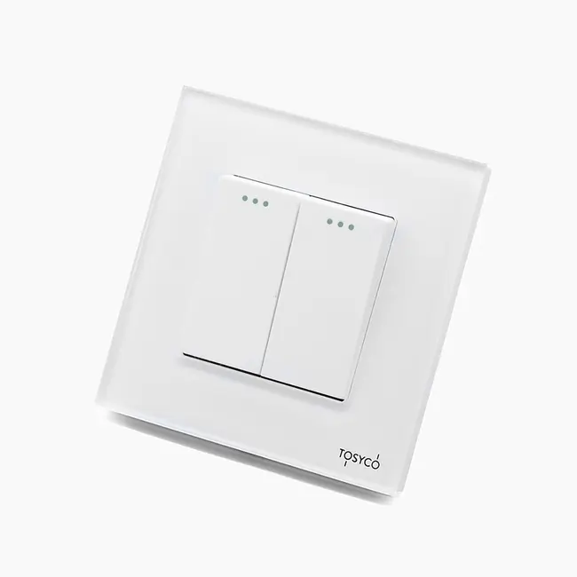 Intrerupator dublu mecanic cu rama din sticla Tosyco