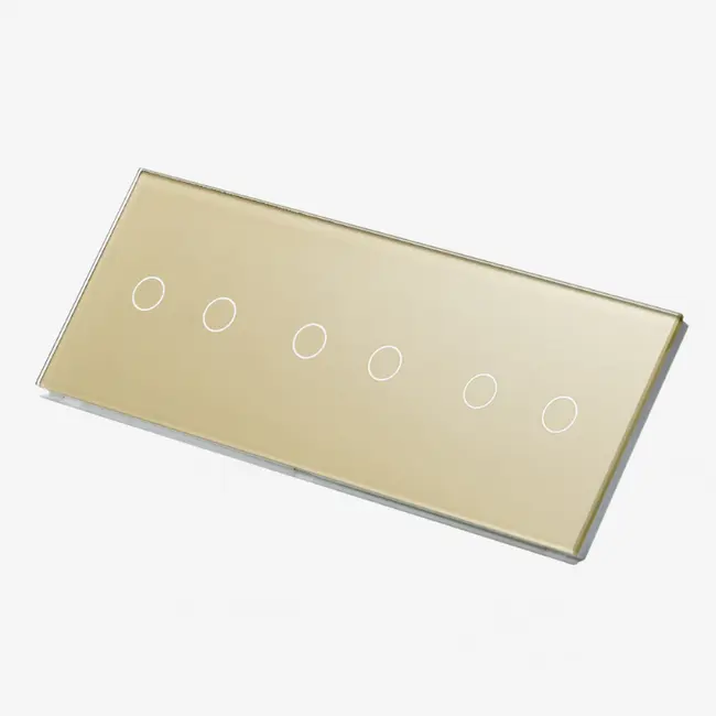 Panou intrerupator dublu + dublu + dublu cu touch (tactil) din sticla Tosyco