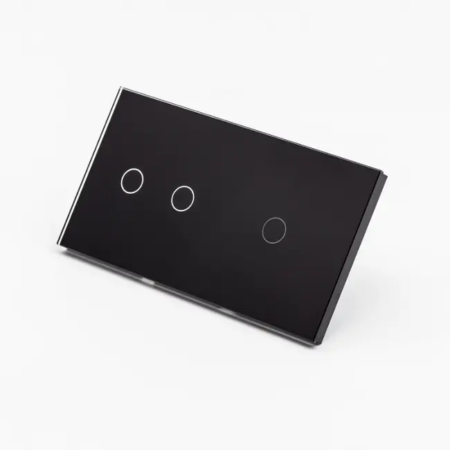 Panou intrerupator dublu + simplu cu touch (tactil) din sticla Tosyco