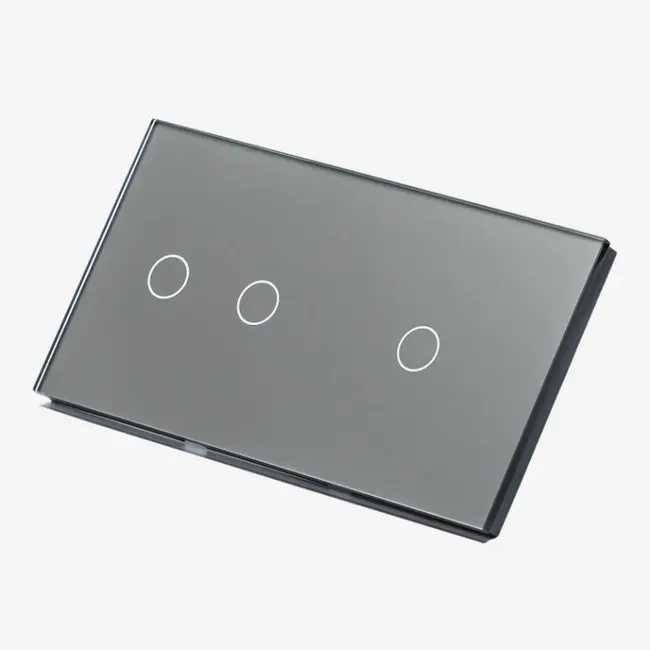 Panou intrerupator dublu + simplu cu touch (tactil) din sticla Tosyco
