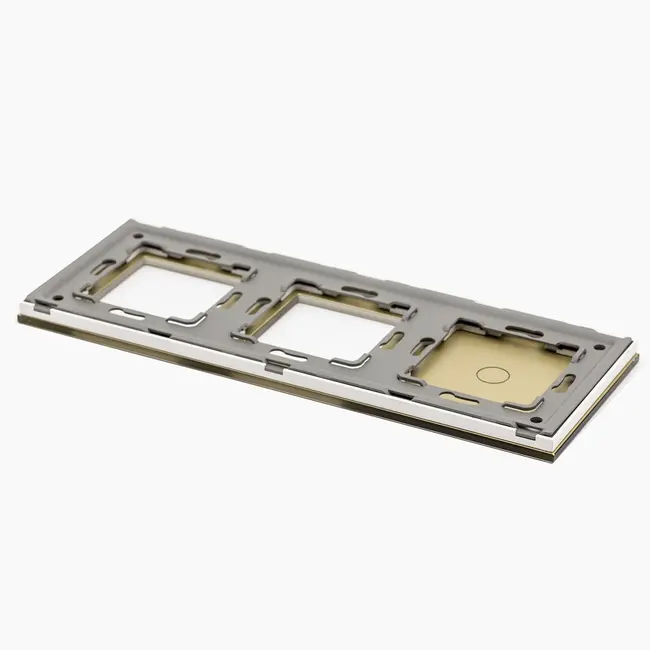 Panou intrerupator simplu touch + priza dubla din sticla Tosyco