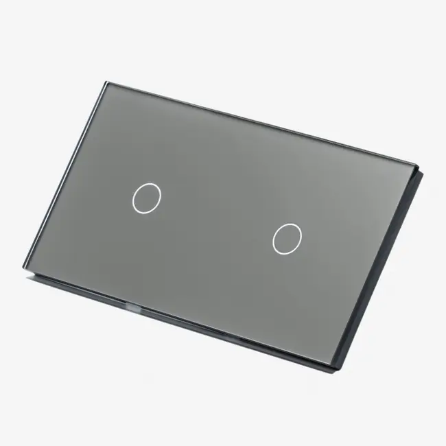 Panou intrerupator simplu + simplu cu touch (tactil) din sticla Tosyco