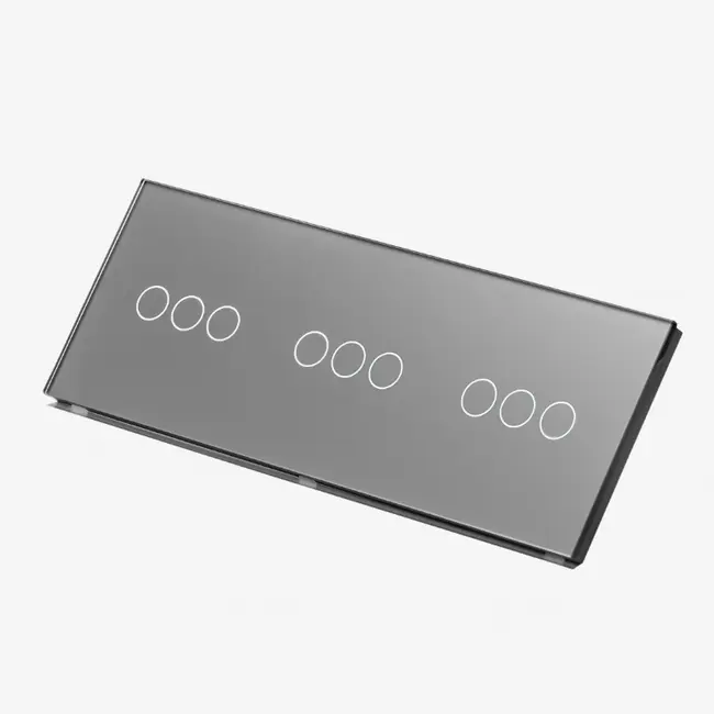 Panou intrerupator triplu + triplu + triplu cu touch (tactil) din sticla Tosyco